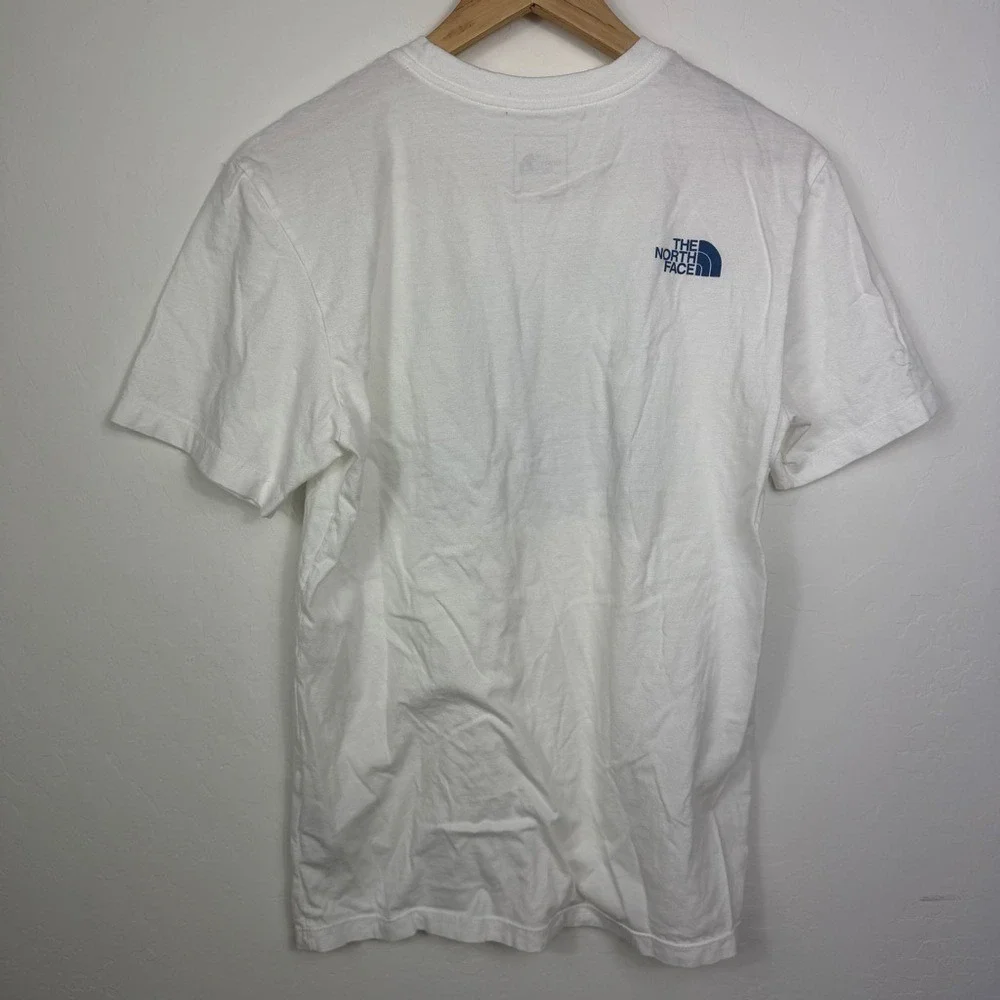 The North Face White Tee with Green‎ Mountain Graphic